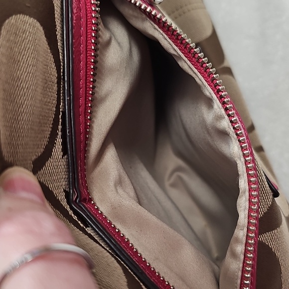 Coach Tan and Pink Signature Tote - Picture 9 of 16